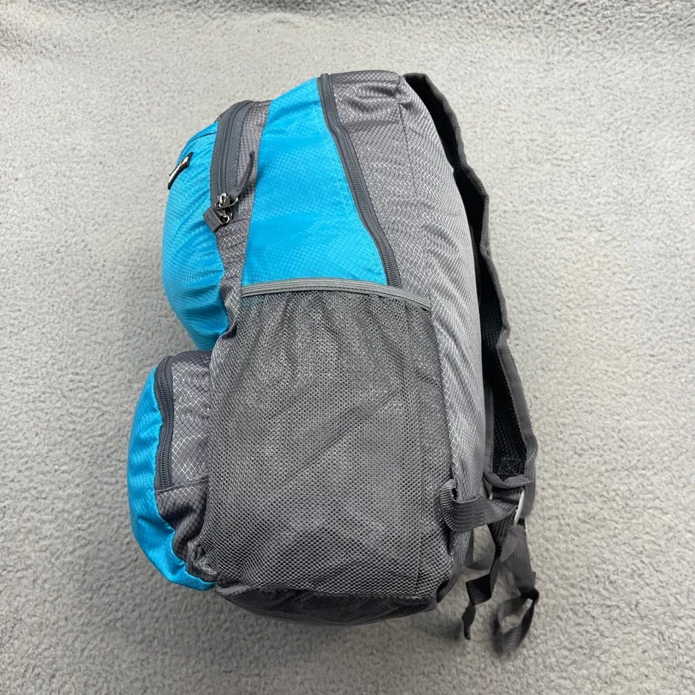 EASYFUN Packable Blue Grey Unisex One Size Hiking Travel Backpack Ripstop Nylon